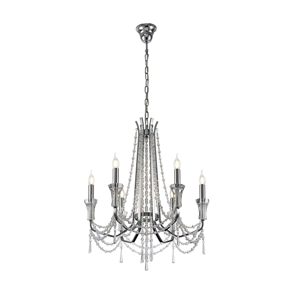 IL31743 Armand Pendant 6 Light E14 Polished Chrome/Crystal