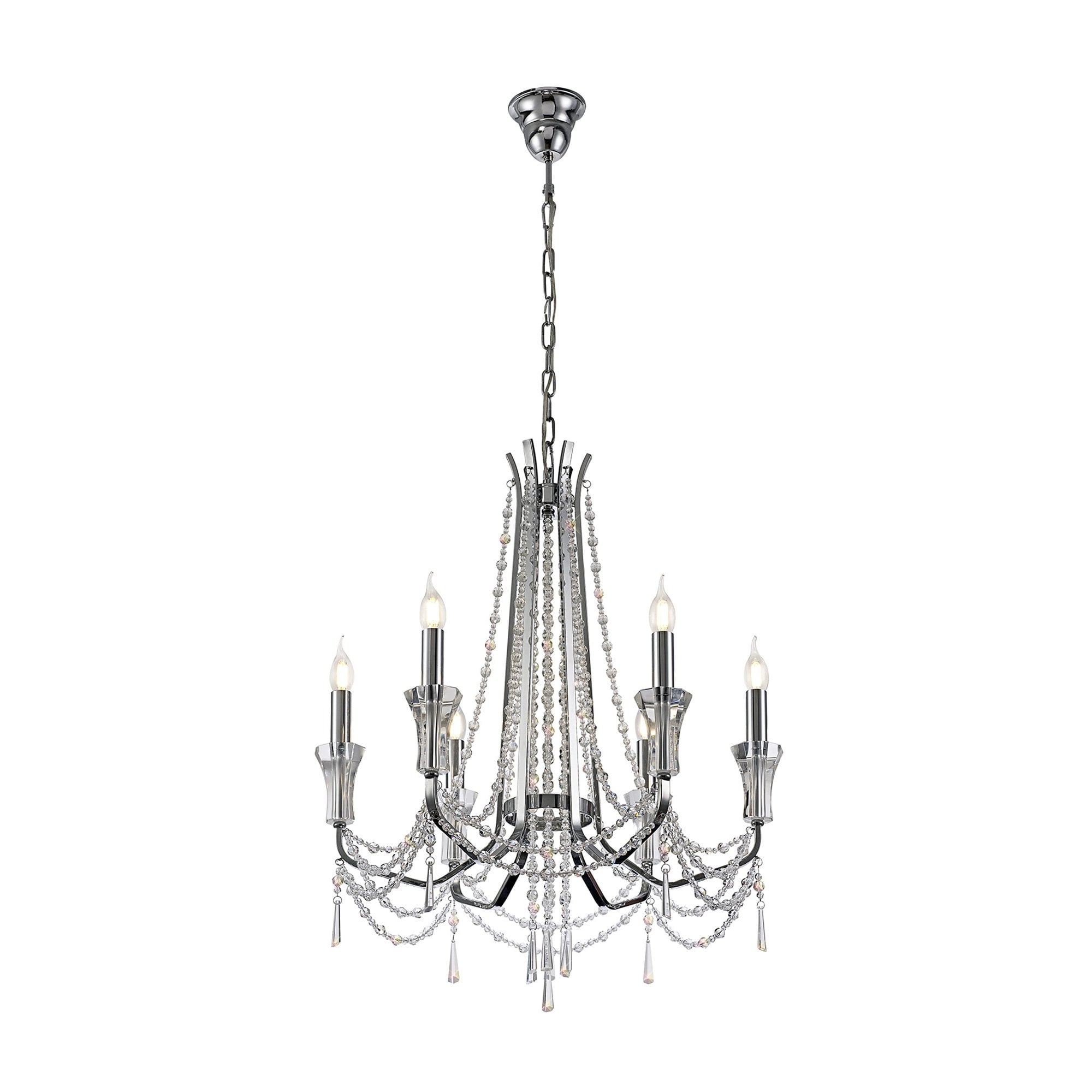 IL31743 Armand Pendant 6 Light E14 Polished Chrome/Crystal