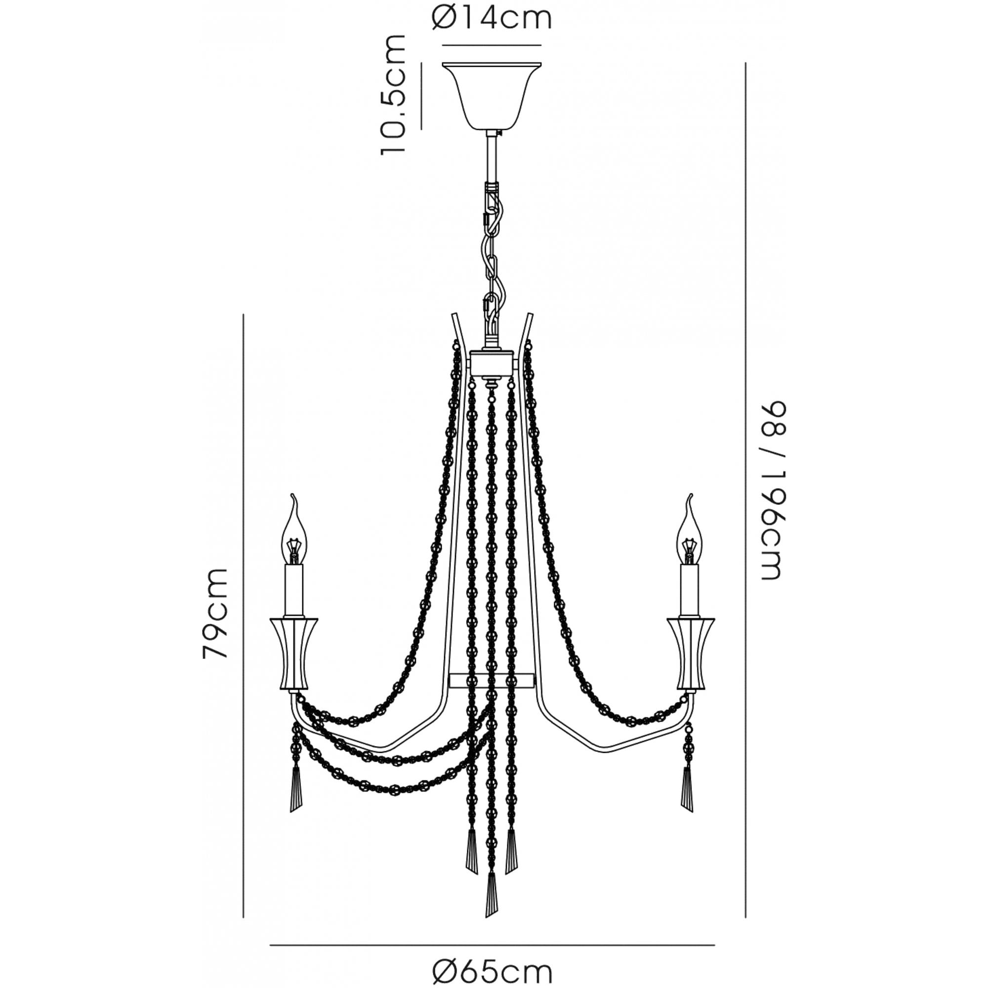 IL31743 Armand Pendant 6 Light E14 Polished Chrome/Crystal