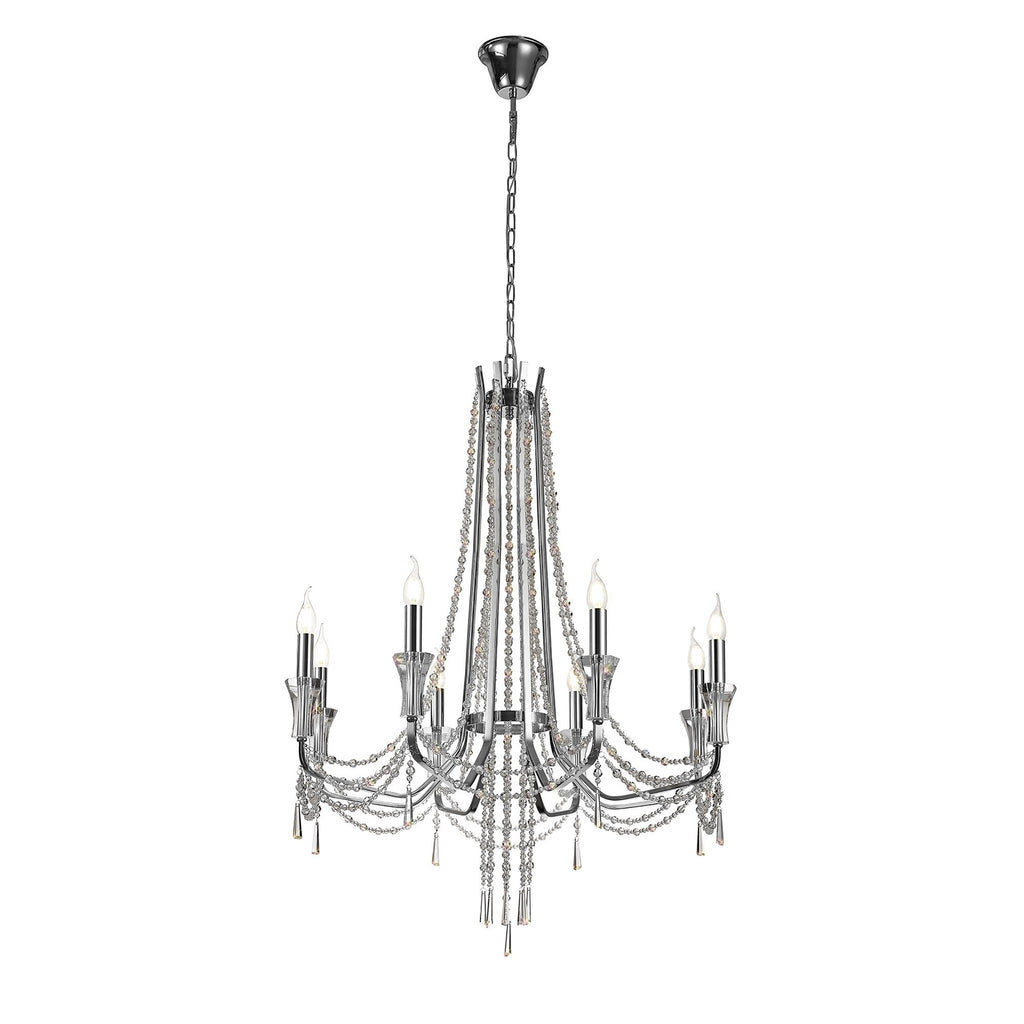 IL31744 Armand Pendant 8 Light E14 Polished Chrome/Crystal