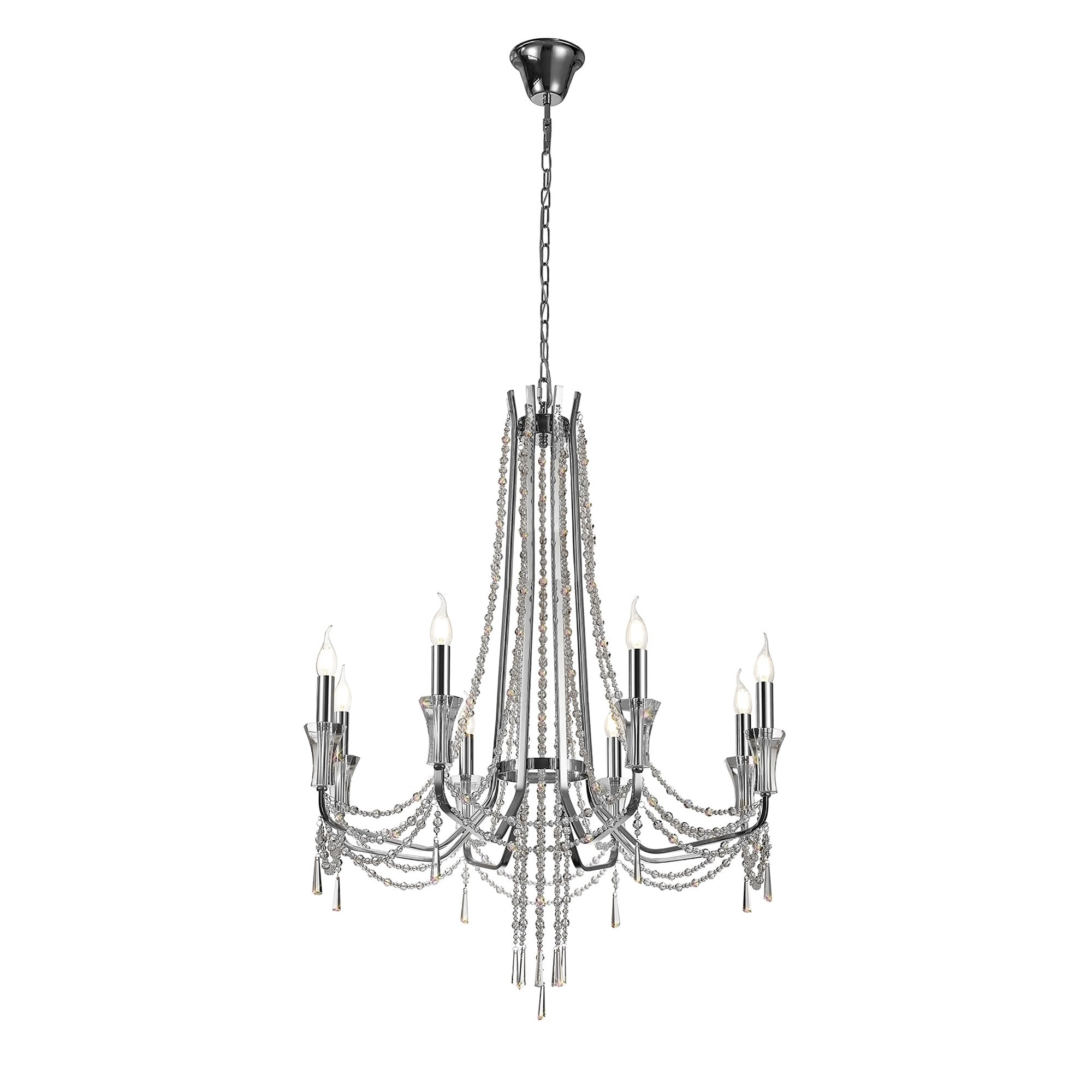 IL31744 Armand Pendant 8 Light E14 Polished Chrome/Crystal