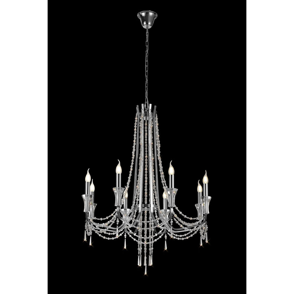 IL31744 Armand Pendant 8 Light E14 Polished Chrome/Crystal