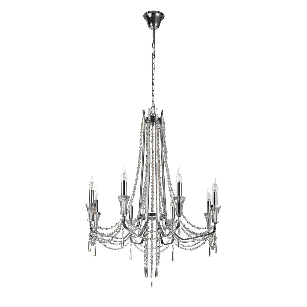 IL31744 Armand Pendant 8 Light E14 Polished Chrome/Crystal