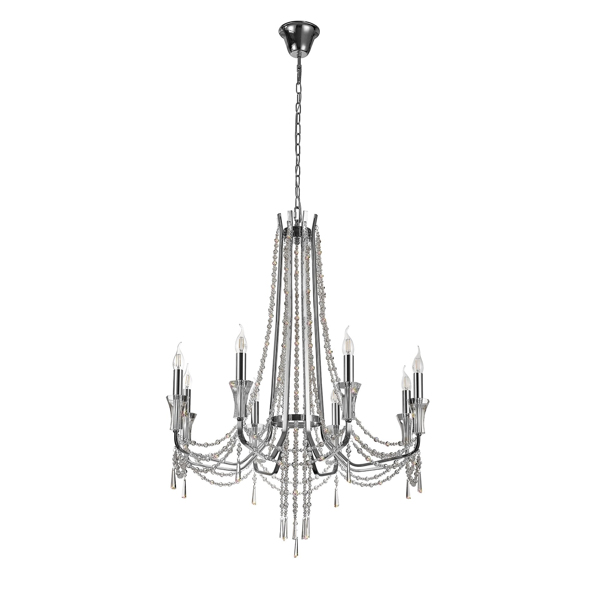 IL31744 Armand Pendant 8 Light E14 Polished Chrome/Crystal