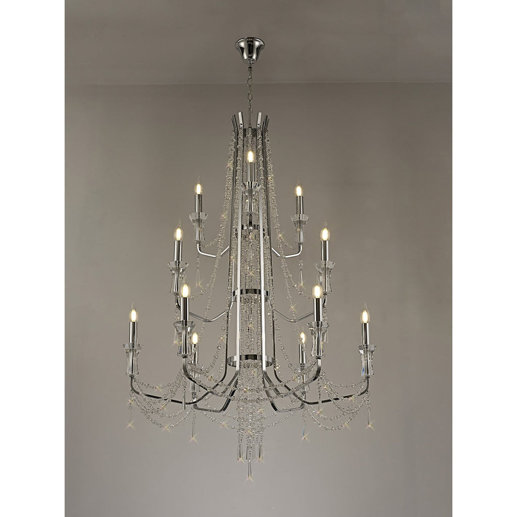 IL31745 Armand Pendant 6+3+3 Light E14 Polished Chrome/Crystal