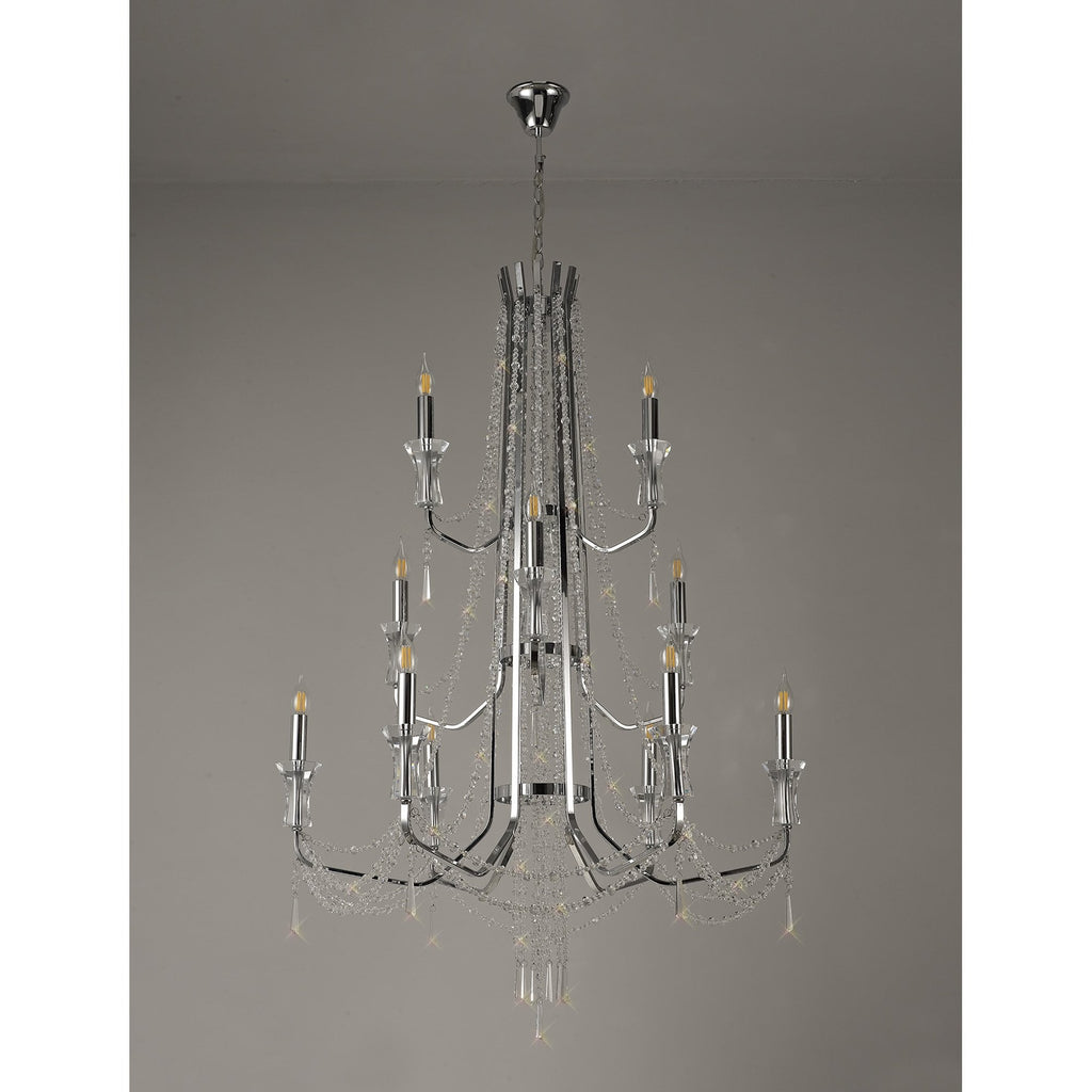 IL31745 Armand Pendant 6+3+3 Light E14 Polished Chrome/Crystal