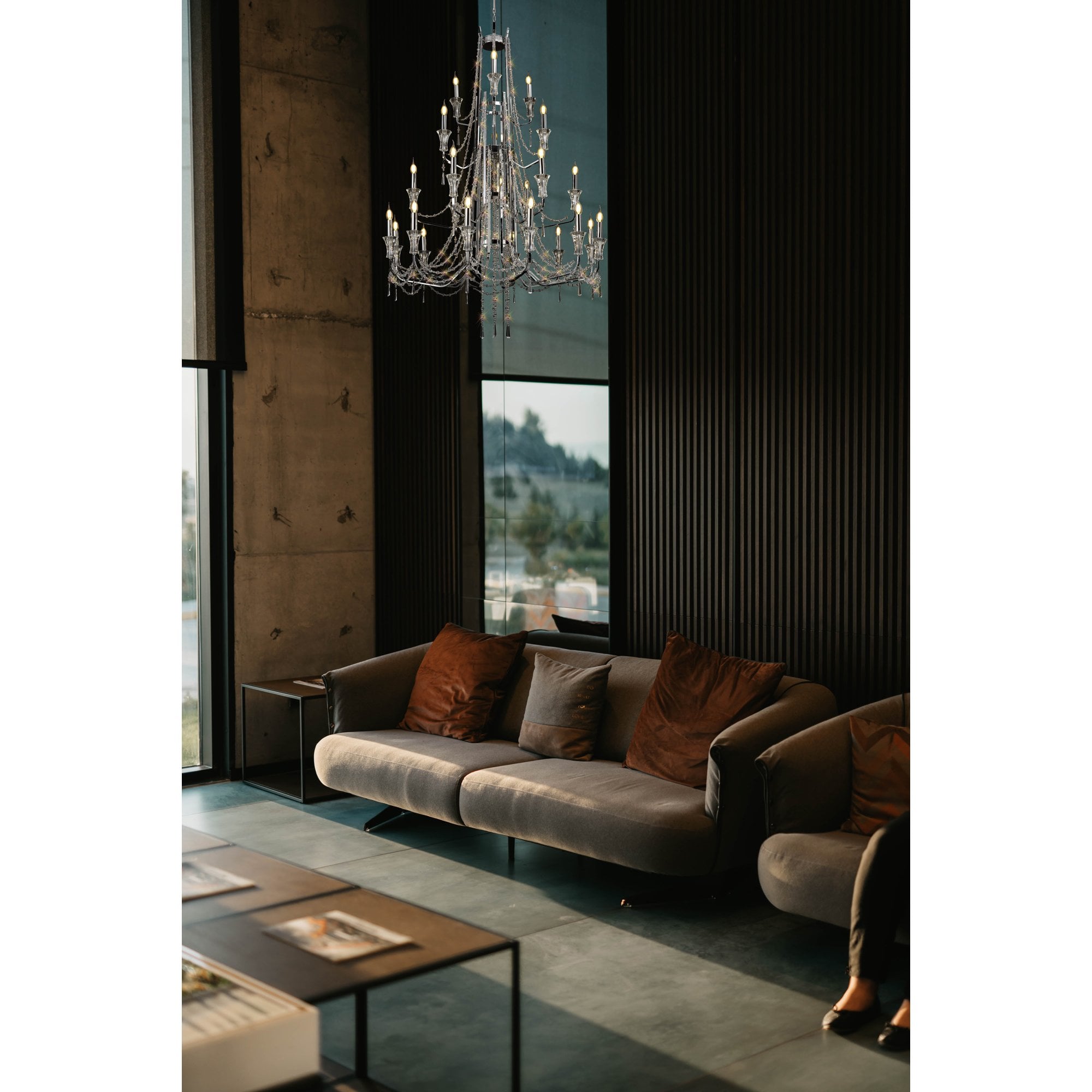 IL31760 Armand Pendant 12+6+3+3 Light E14 Polished Chrome/Crystal