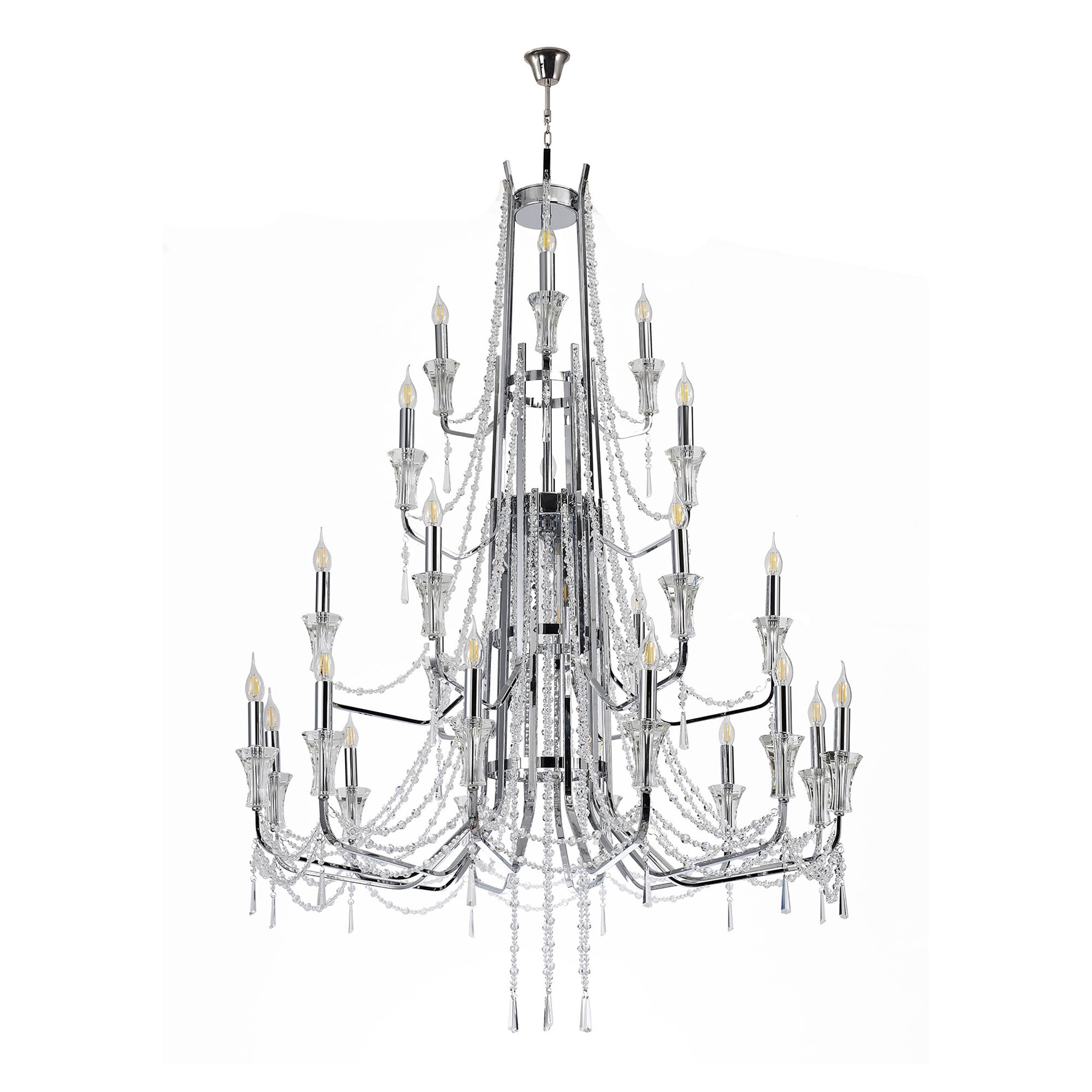 IL31760 Armand Pendant 12+6+3+3 Light E14 Polished Chrome/Crystal