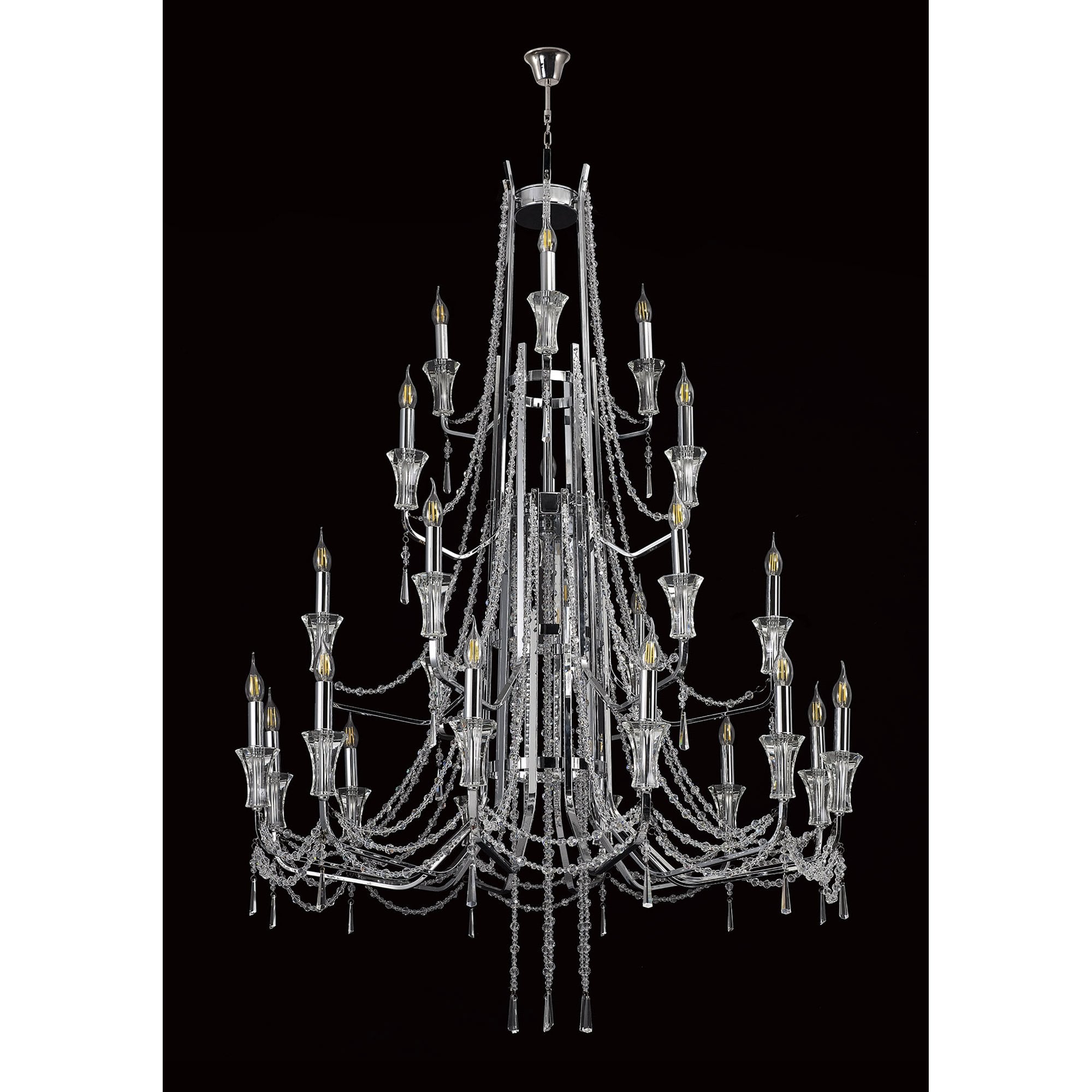 IL31760 Armand Pendant 12+6+3+3 Light E14 Polished Chrome/Crystal
