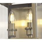 IL31116 Aston Wall Lamp 2 Light E14 Antique Brass/Glass