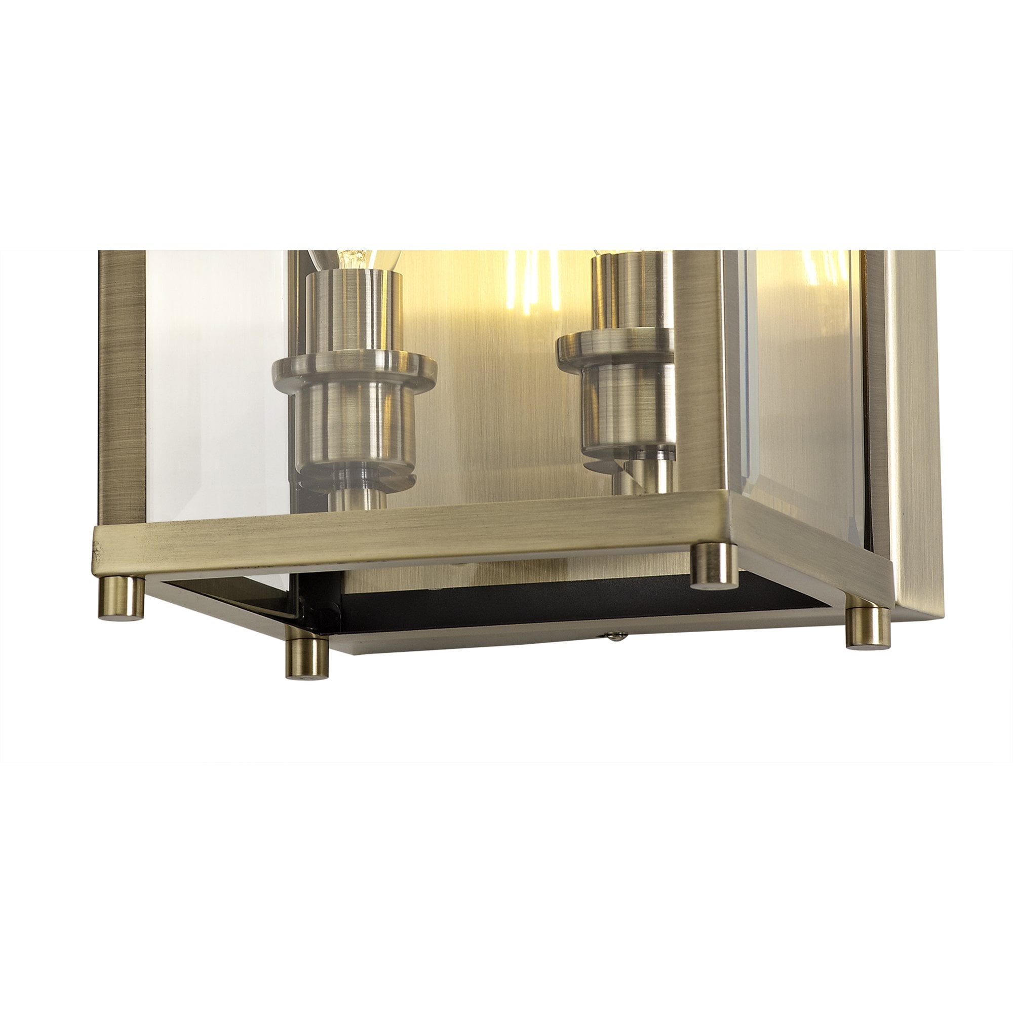 IL31116 Aston Wall Lamp 2 Light E14 Antique Brass/Glass