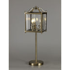 IL31117 Aston Table Lamp 3 Light E14 Antique Brass/Glass