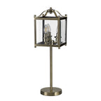IL31117 Aston Table Lamp 3 Light E14 Antique Brass/Glass