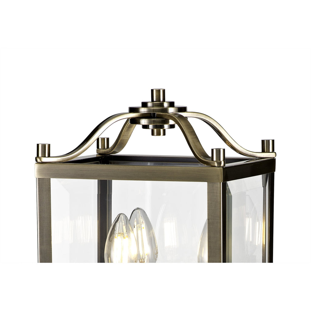IL31117 Aston Table Lamp 3 Light E14 Antique Brass/Glass