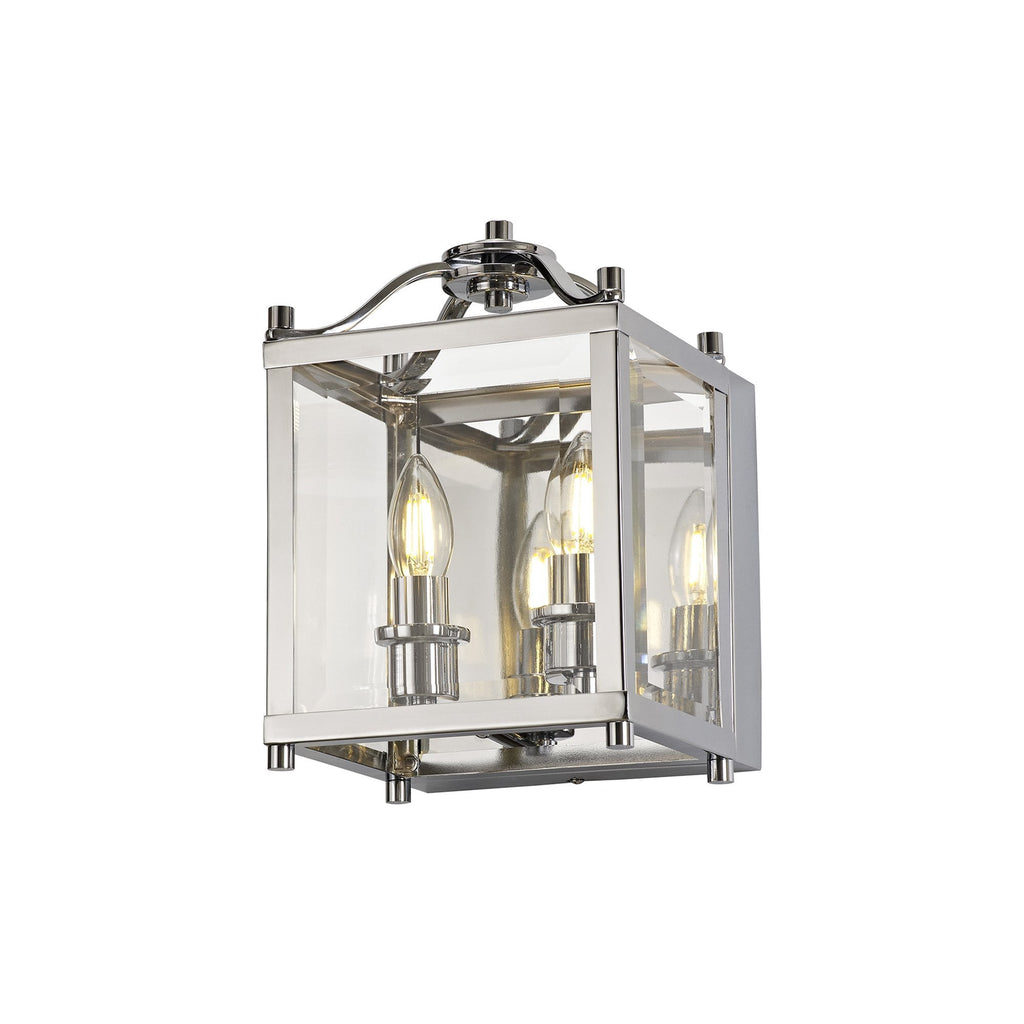 IL31106 Aston Wall Light 2 Light E14 Polished Chrome/Glass