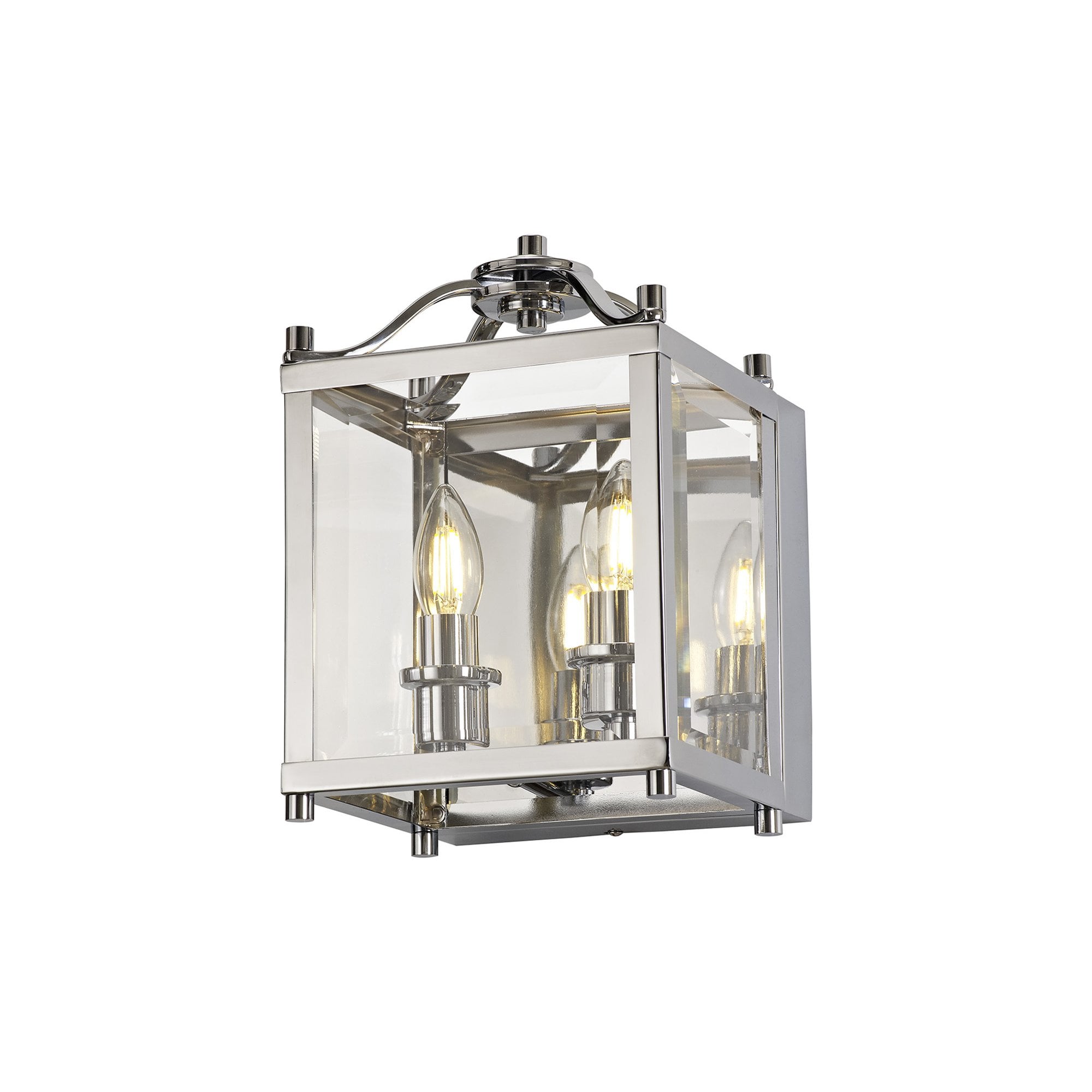 IL31106 Aston Wall Light 2 Light E14 Polished Chrome/Glass