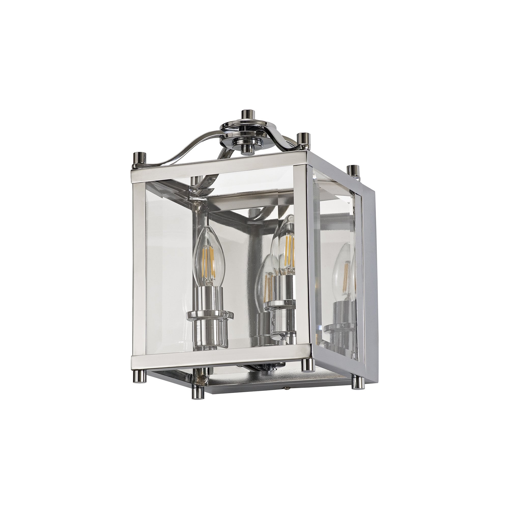 IL31106 Aston Wall Light 2 Light E14 Polished Chrome/Glass
