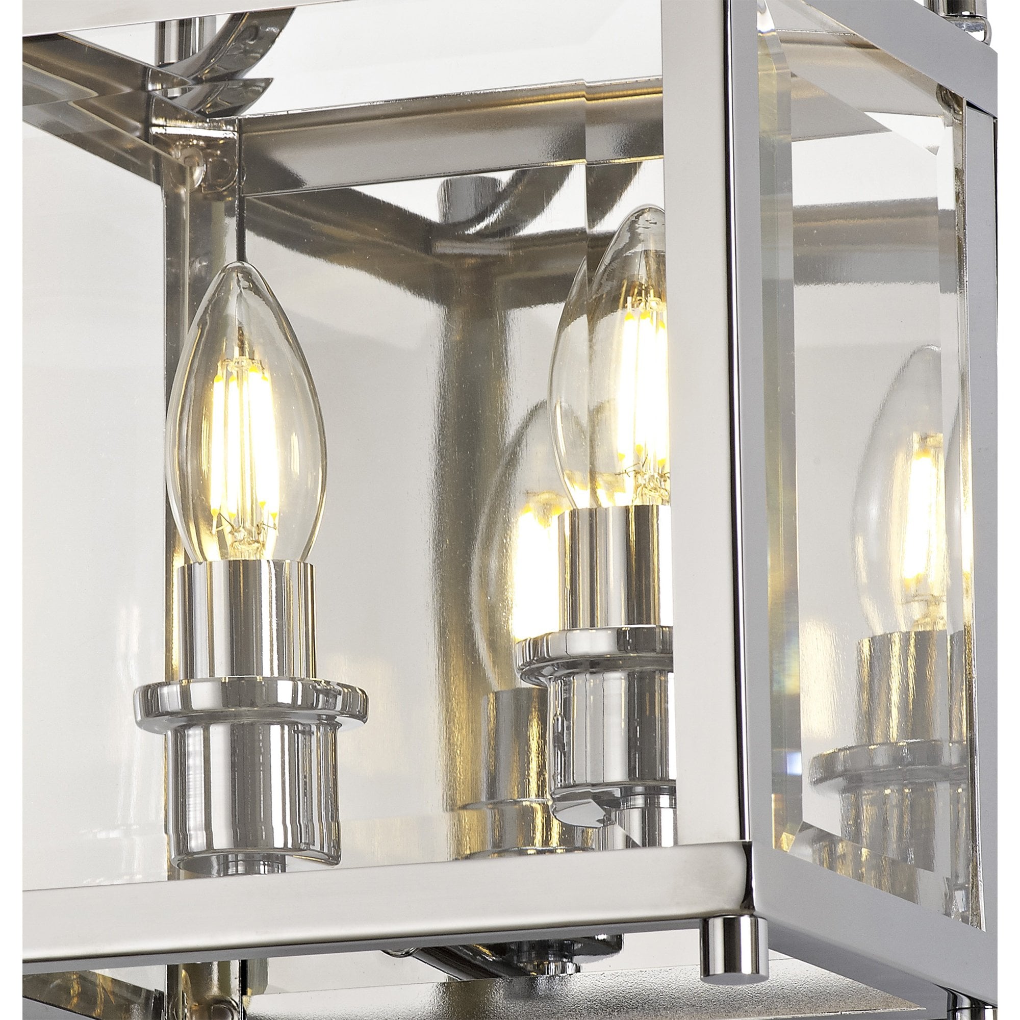 IL31106 Aston Wall Light 2 Light E14 Polished Chrome/Glass
