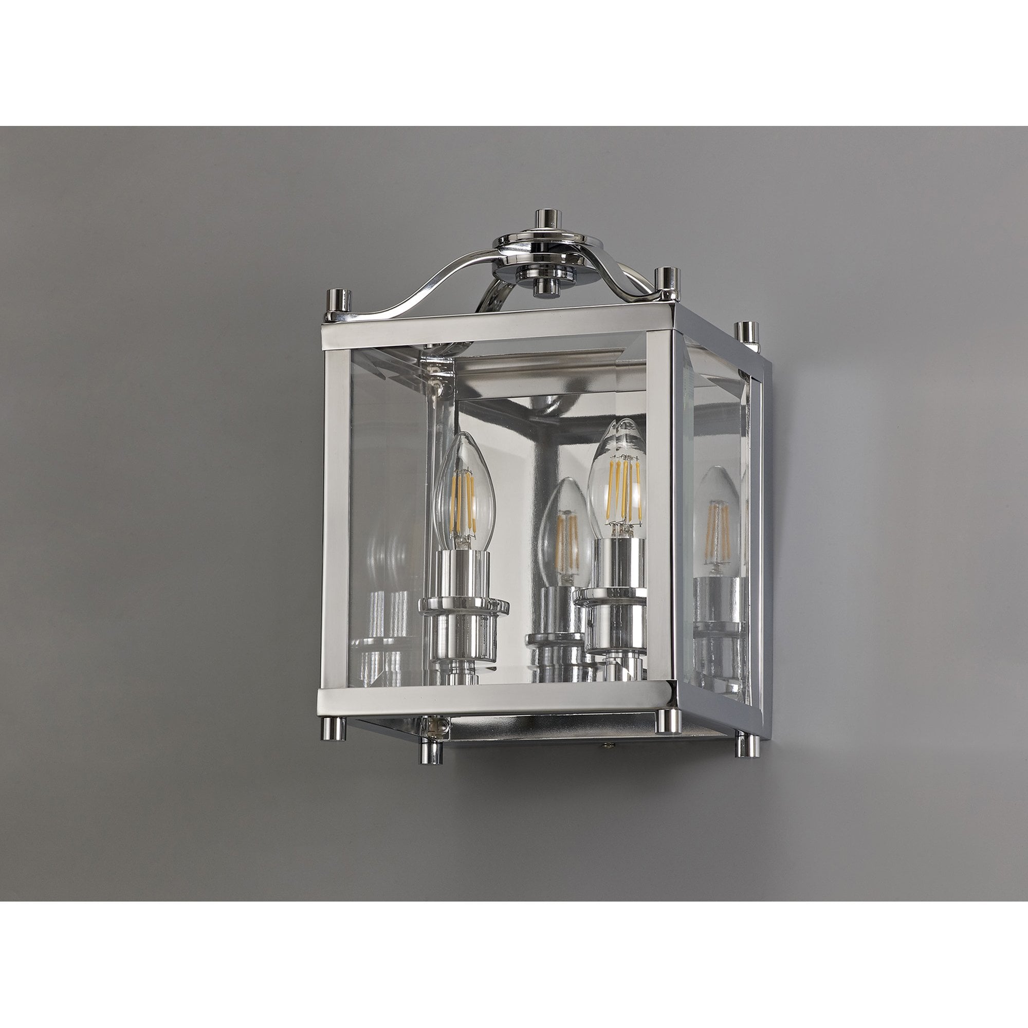 IL31106 Aston Wall Light 2 Light E14 Polished Chrome/Glass