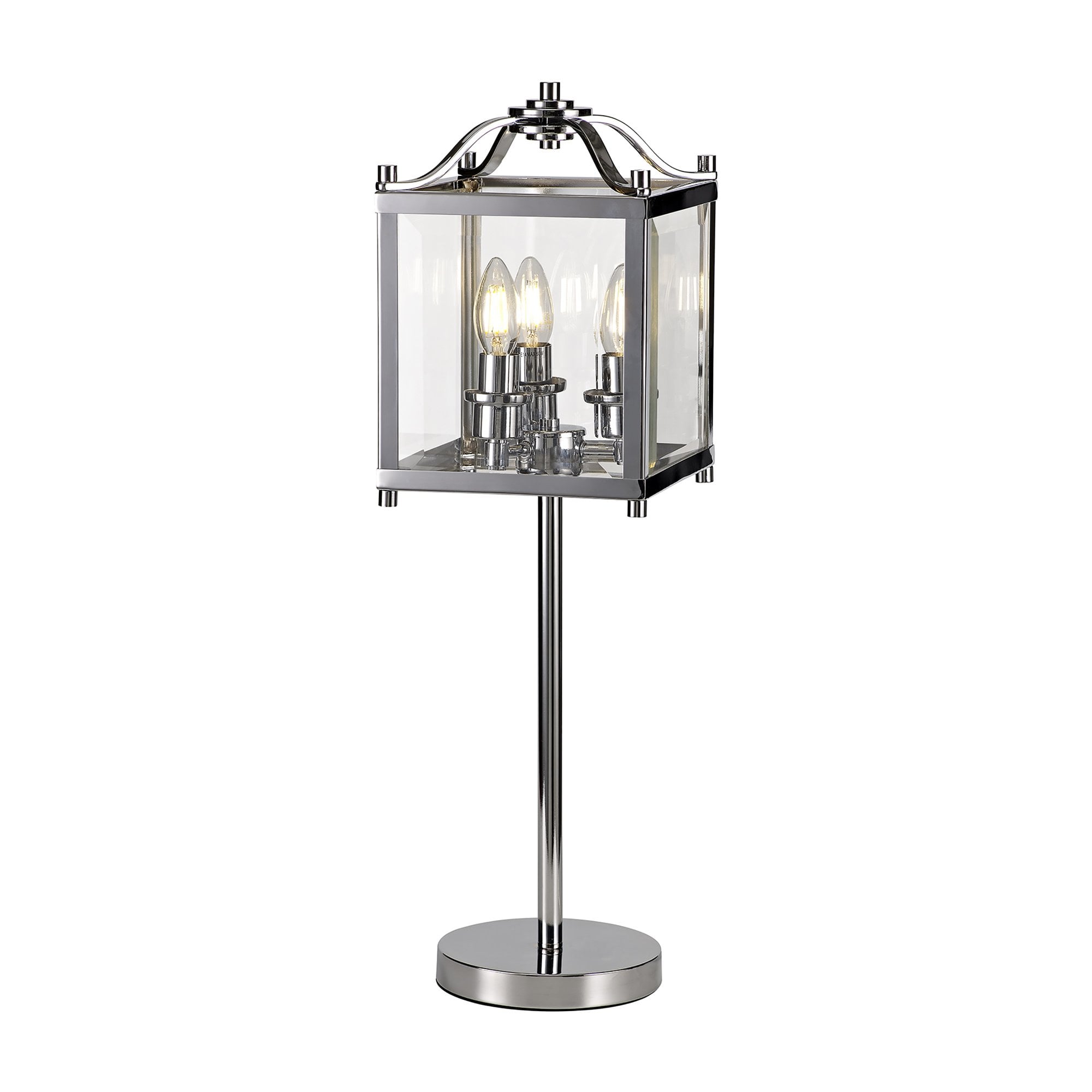 IL31107 Aston Table Lamp 3 Light E14 Polished Chrome/Glass