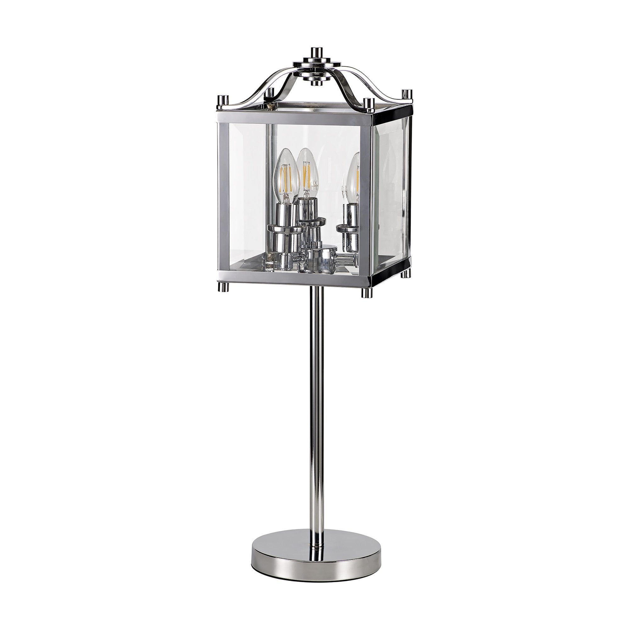 IL31107 Aston Table Lamp 3 Light E14 Polished Chrome/Glass