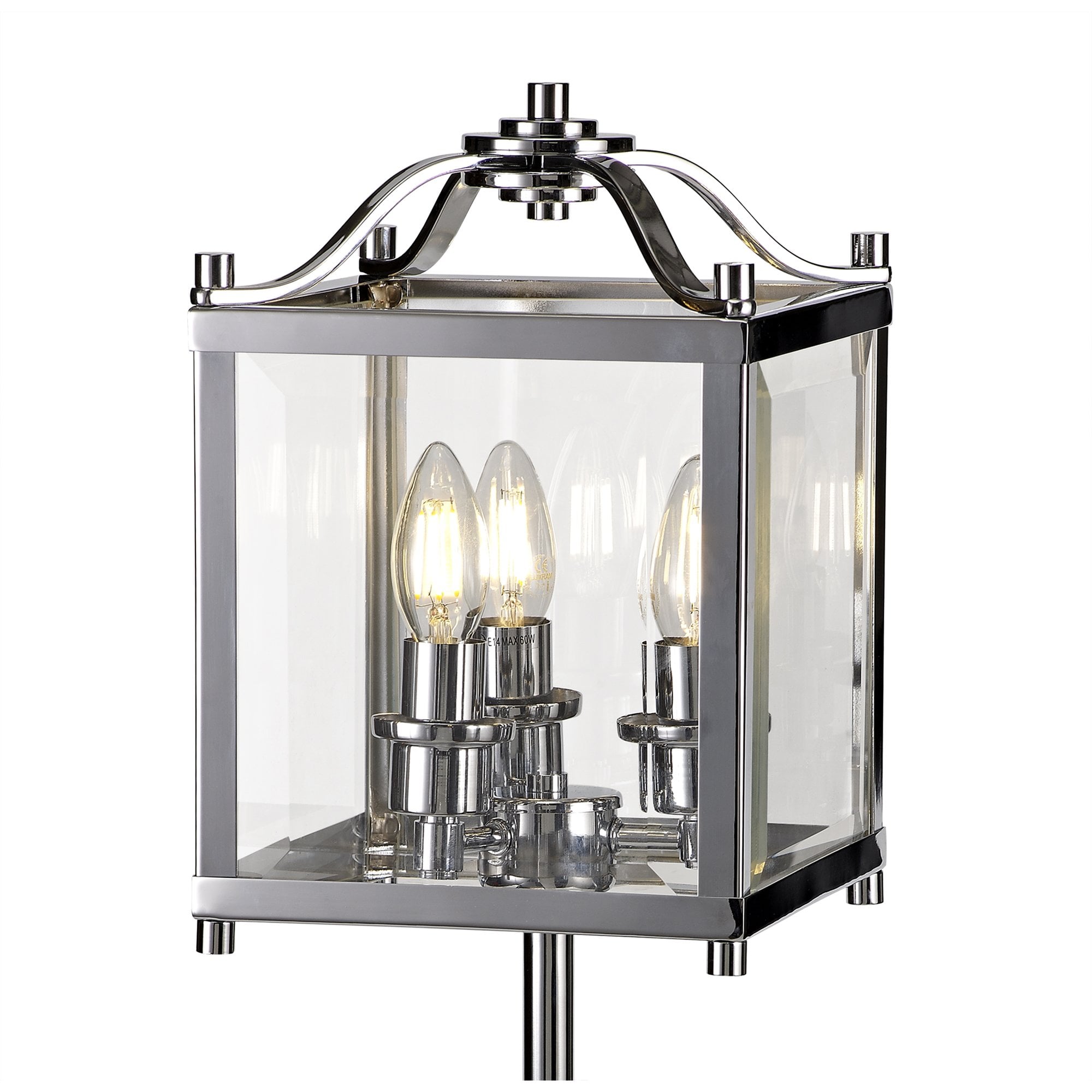 IL31107 Aston Table Lamp 3 Light E14 Polished Chrome/Glass