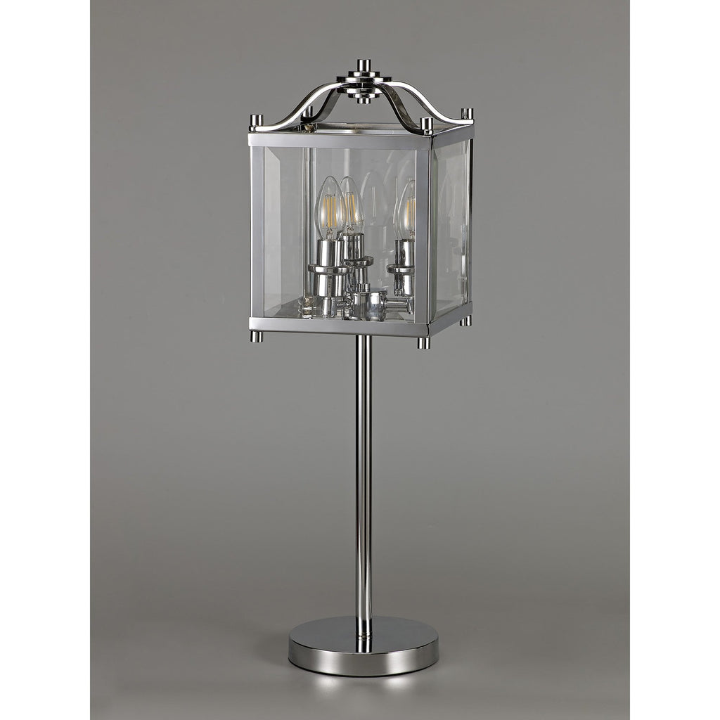IL31107 Aston Table Lamp 3 Light E14 Polished Chrome/Glass