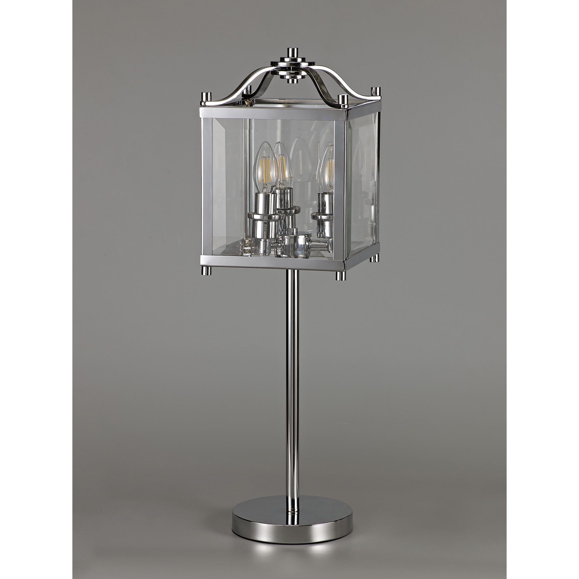 IL31107 Aston Table Lamp 3 Light E14 Polished Chrome/Glass