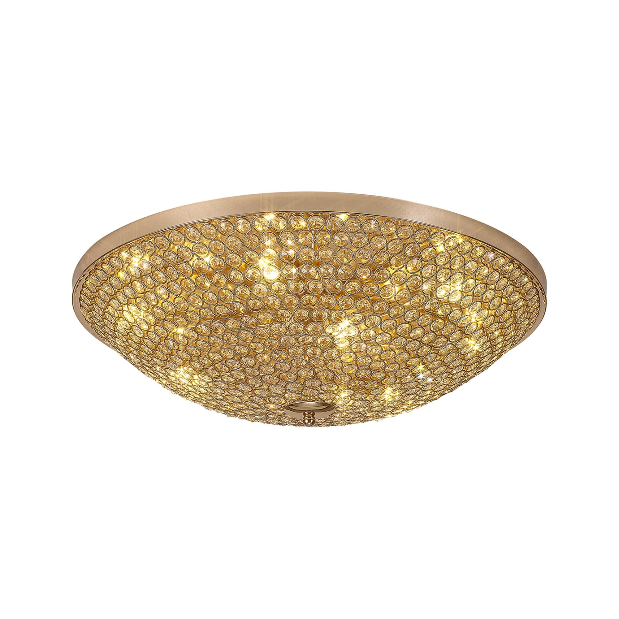 IL30763 Ava Flush Ceiling 9 Light G9 French Gold/Crystal