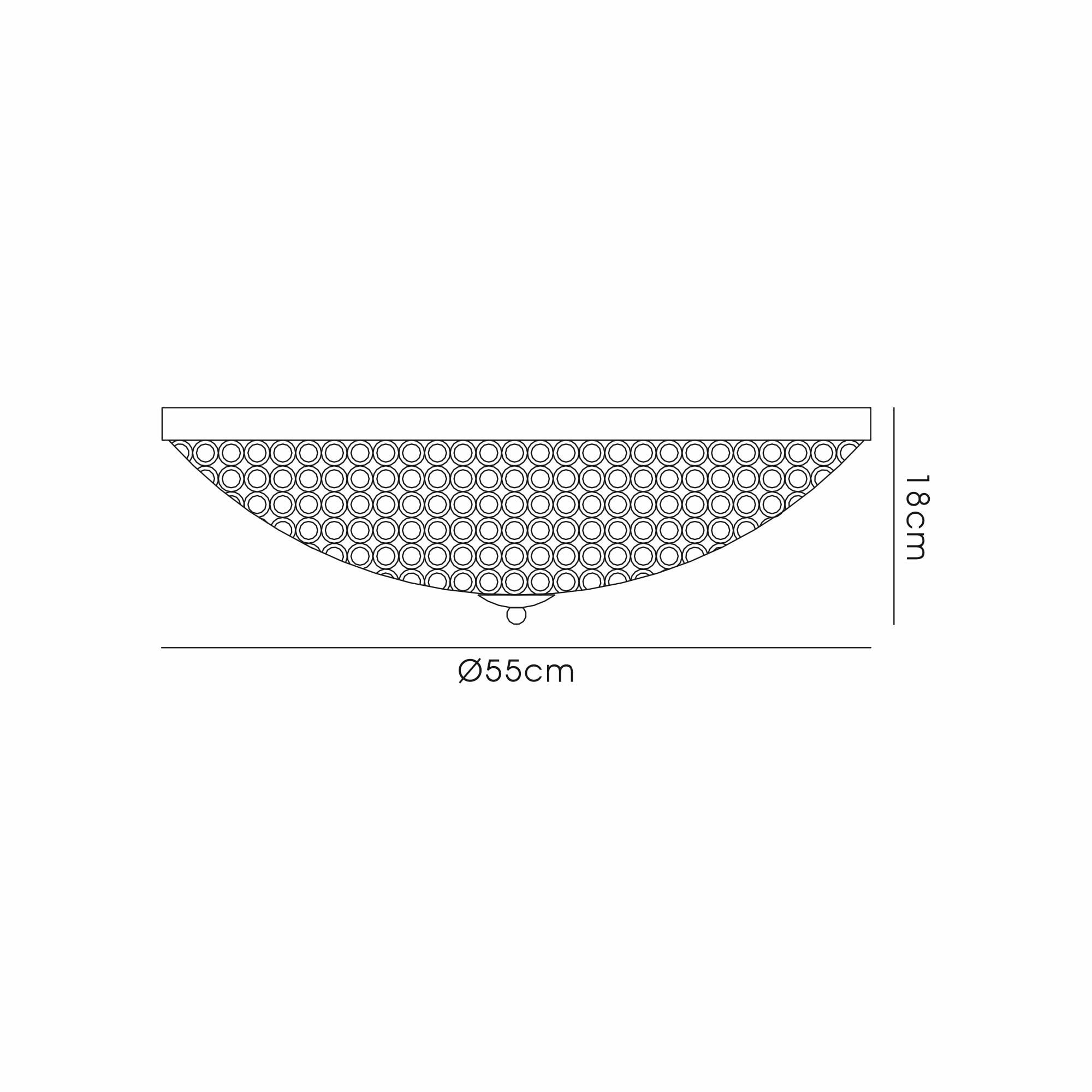 IL30763 Ava Flush Ceiling 9 Light G9 French Gold/Crystal