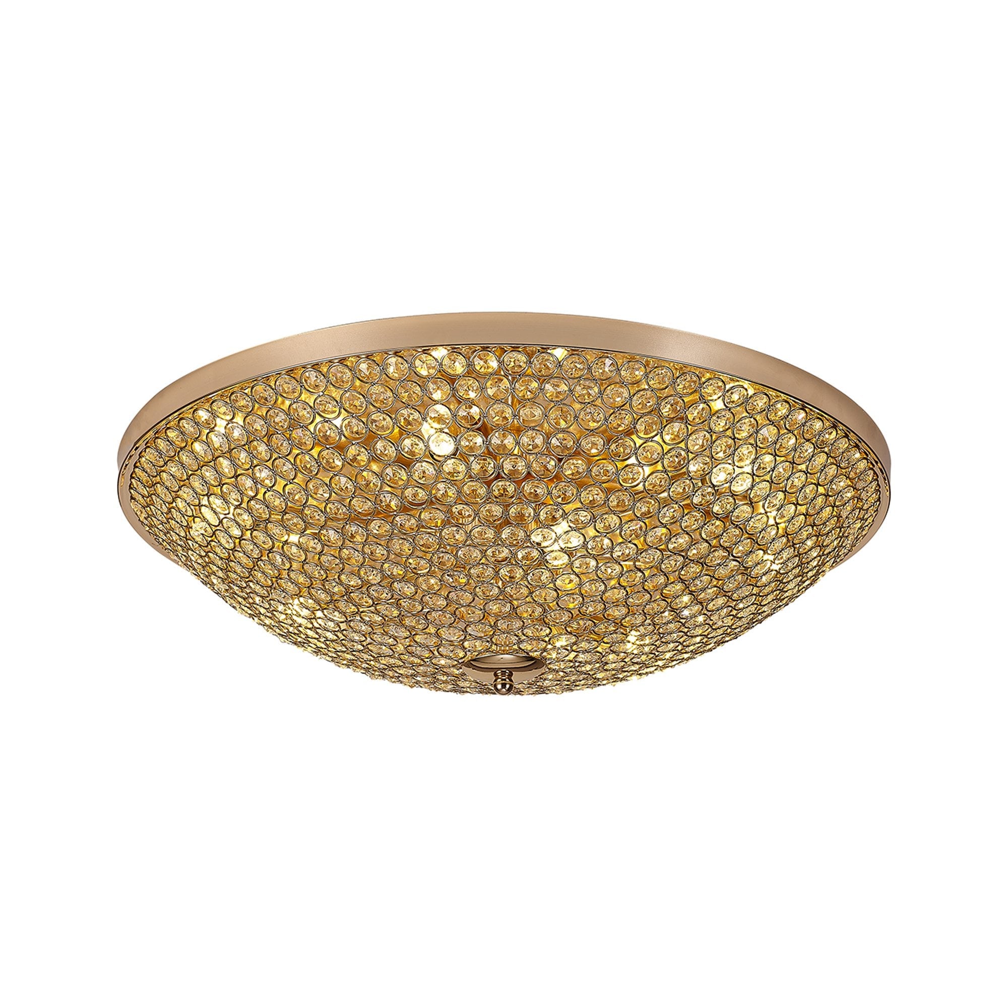 IL30763 Ava Flush Ceiling 9 Light G9 French Gold/Crystal