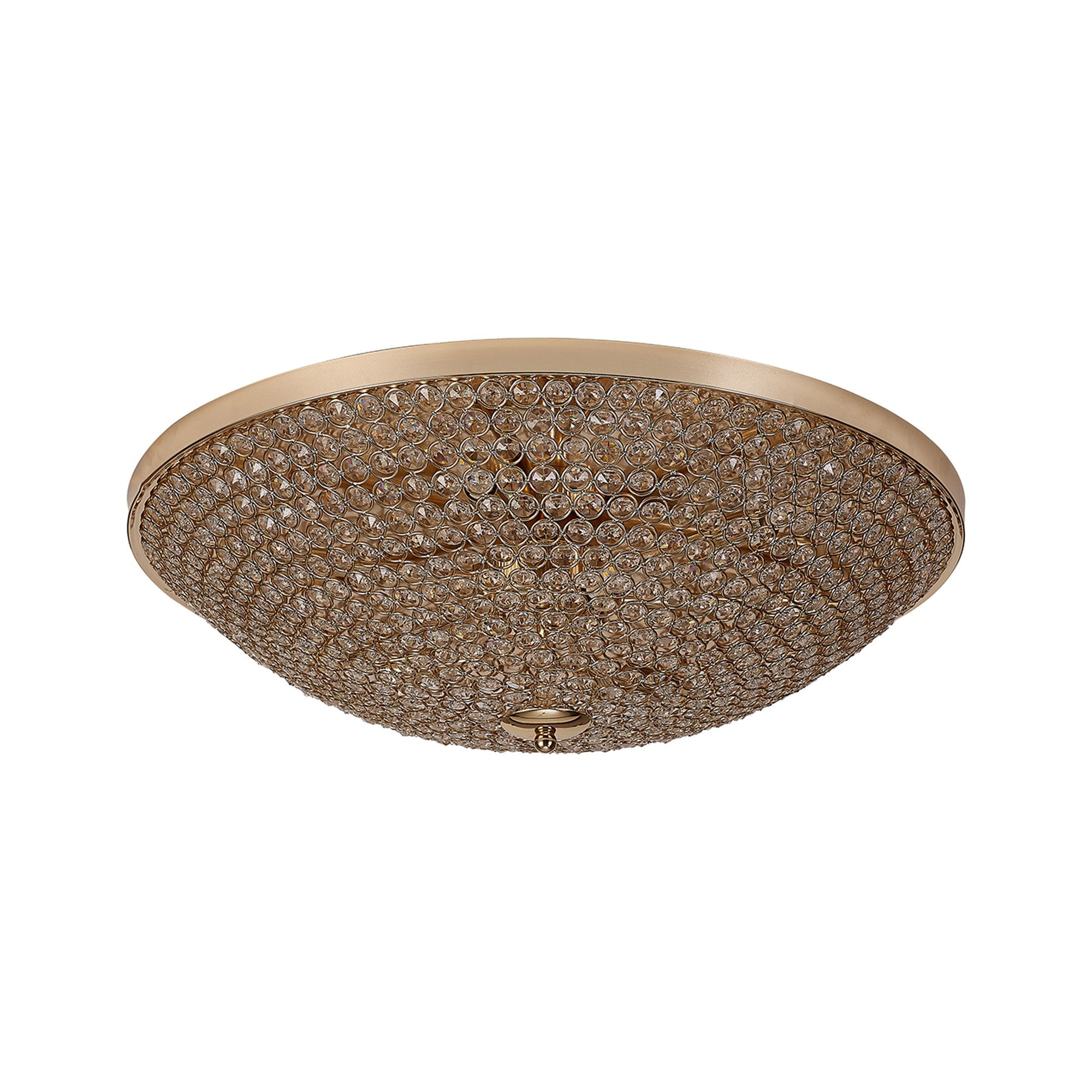 IL30763 Ava Flush Ceiling 9 Light G9 French Gold/Crystal