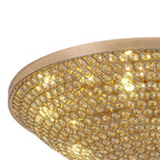 IL30763 Ava Flush Ceiling 9 Light G9 French Gold/Crystal