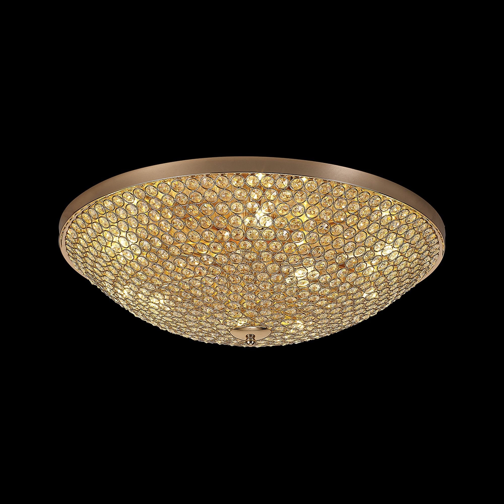 IL30763 Ava Flush Ceiling 9 Light G9 French Gold/Crystal