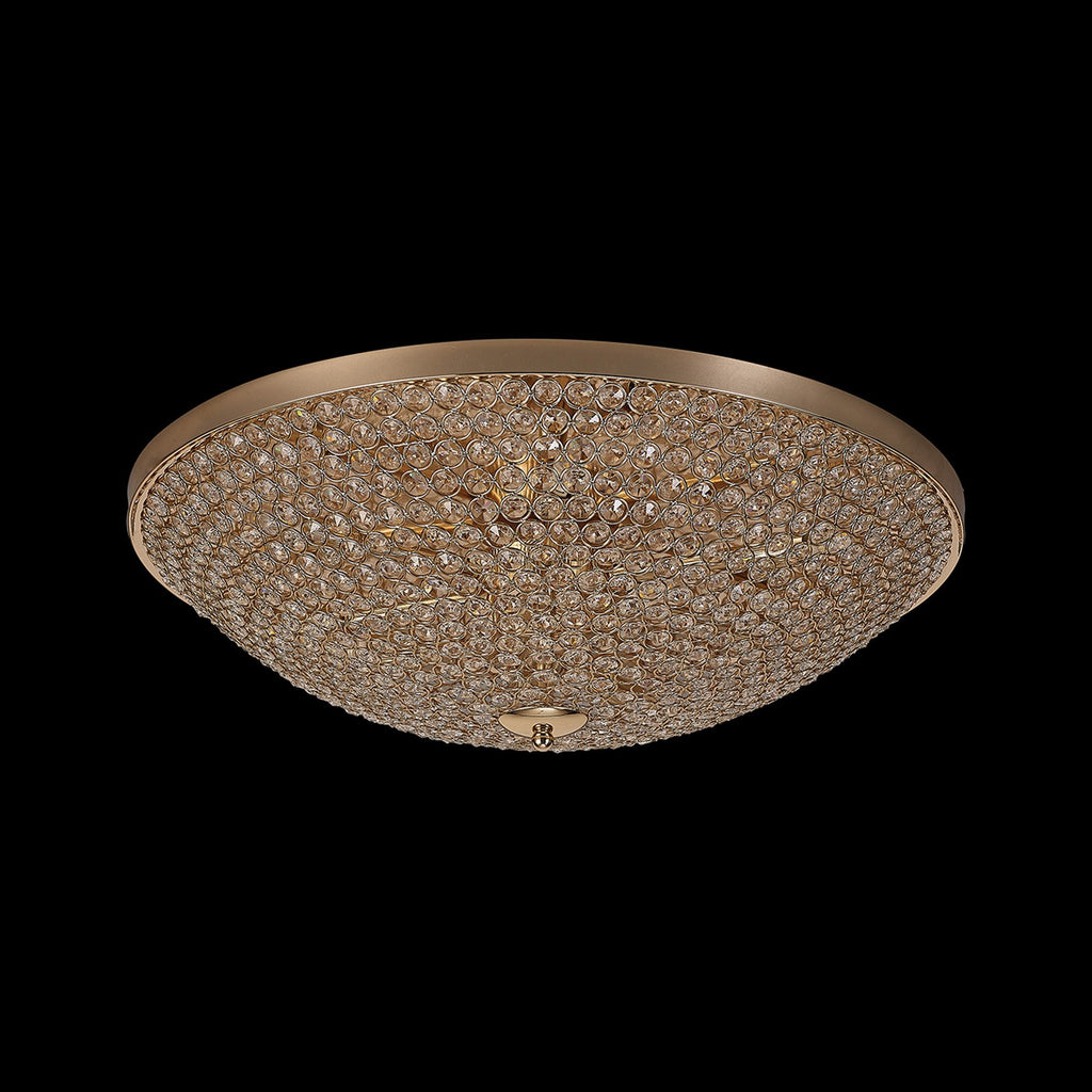 IL30763 Ava Flush Ceiling 9 Light G9 French Gold/Crystal