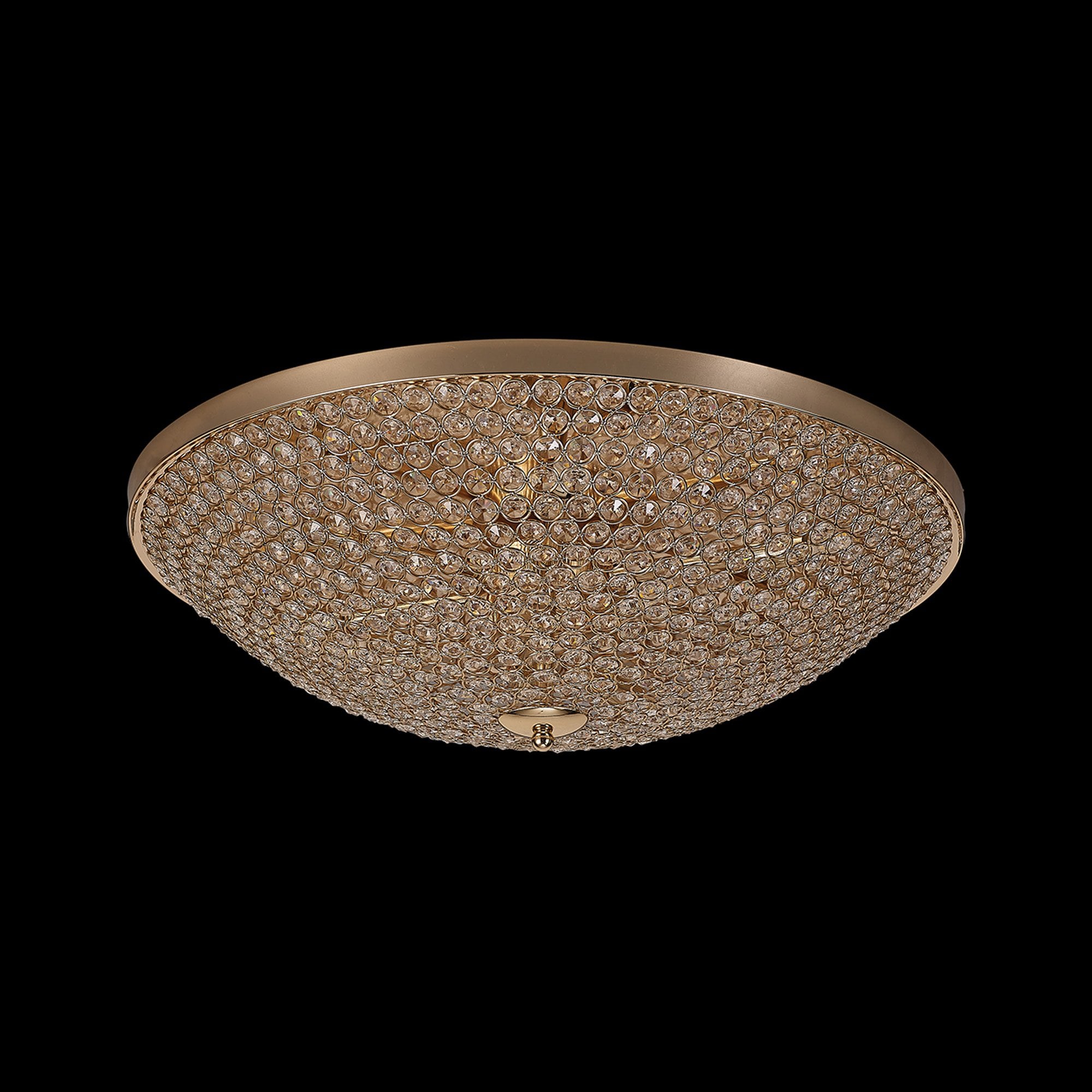 IL30763 Ava Flush Ceiling 9 Light G9 French Gold/Crystal