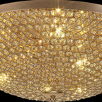 IL30763 Ava Flush Ceiling 9 Light G9 French Gold/Crystal