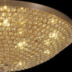 IL30763 Ava Flush Ceiling 9 Light G9 French Gold/Crystal
