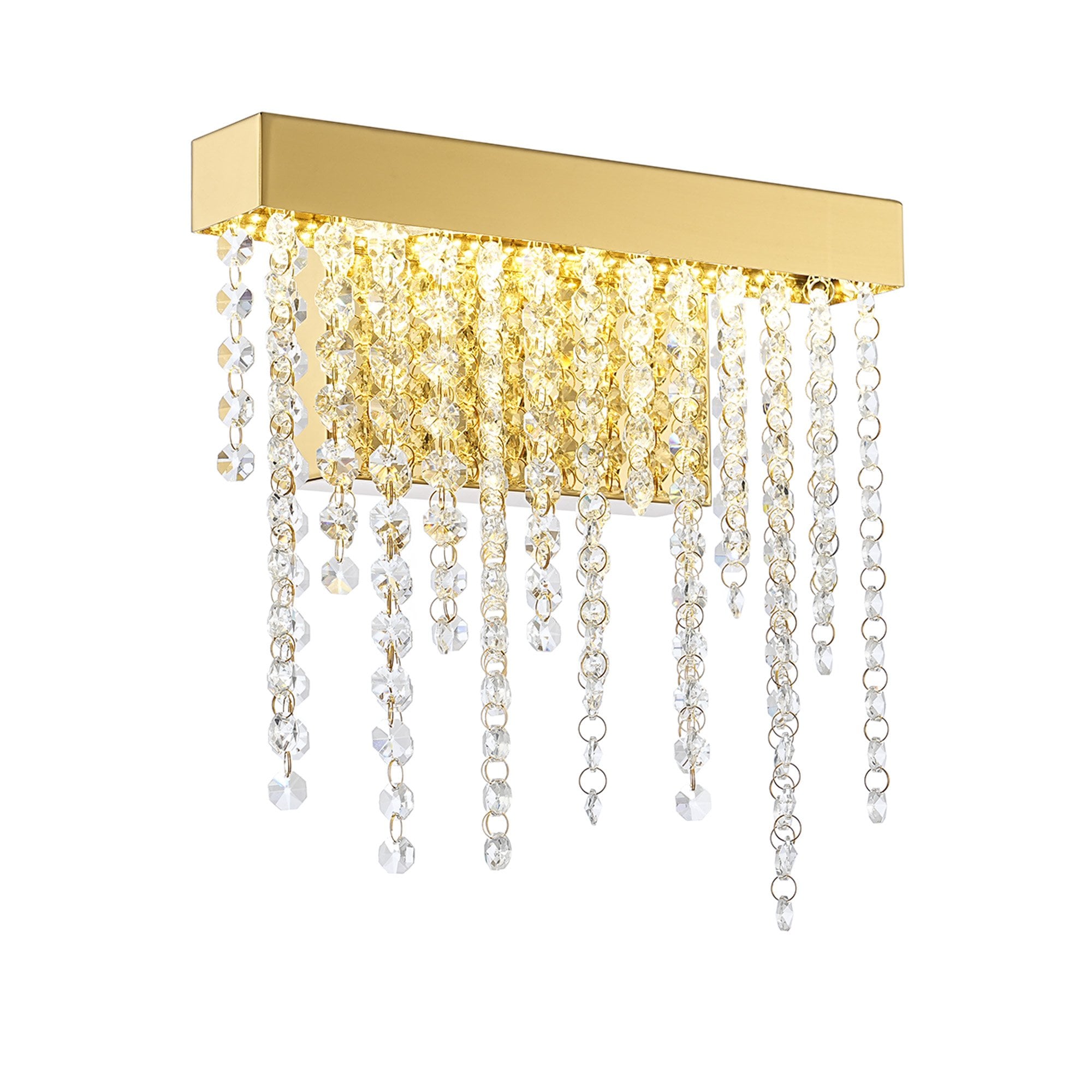 IL32879 Bano Small Dimmable Wall Light 6W LED French Gold / Crystal Chain