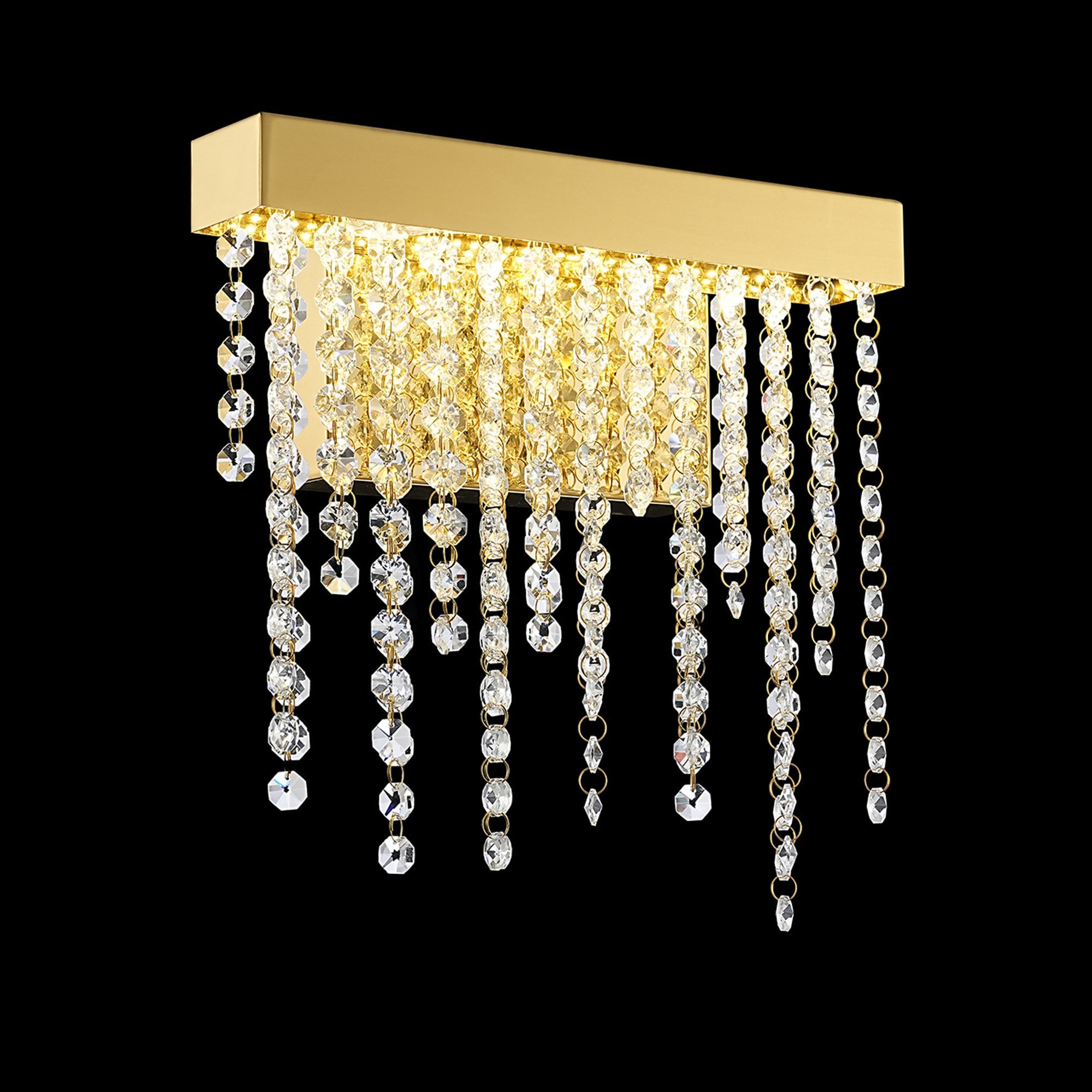 IL32879 Bano Small Dimmable Wall Light 6W LED French Gold / Crystal Chain