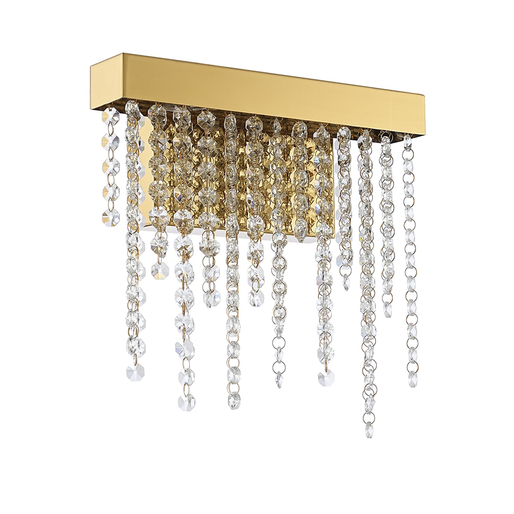 IL32879 Bano Small Dimmable Wall Light 6W LED French Gold / Crystal Chain