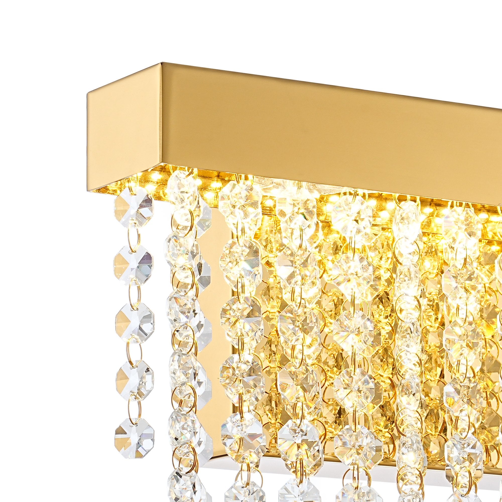 IL32879 Bano Small Dimmable Wall Light 6W LED French Gold / Crystal Chain