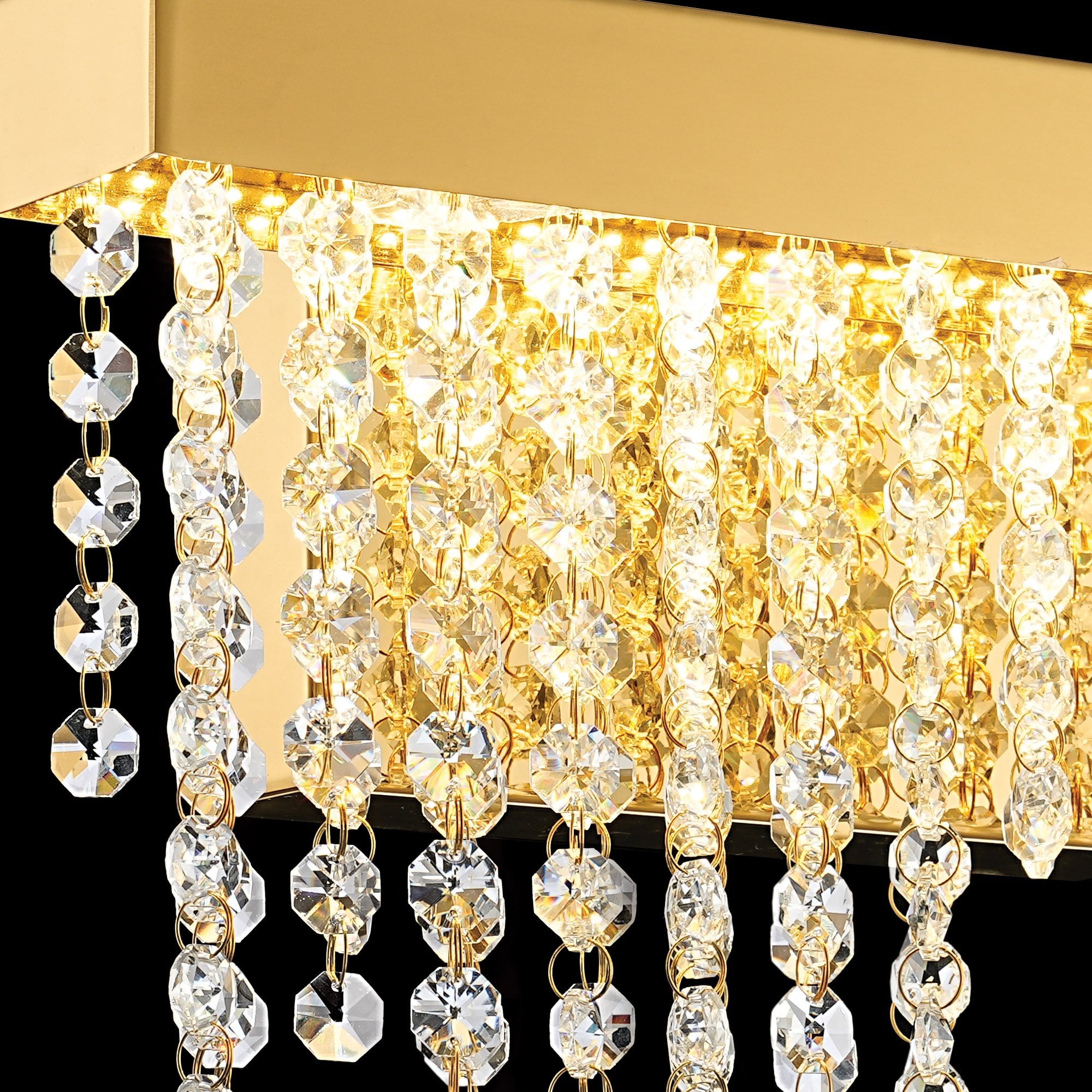 IL32879 Bano Small Dimmable Wall Light 6W LED French Gold / Crystal Chain