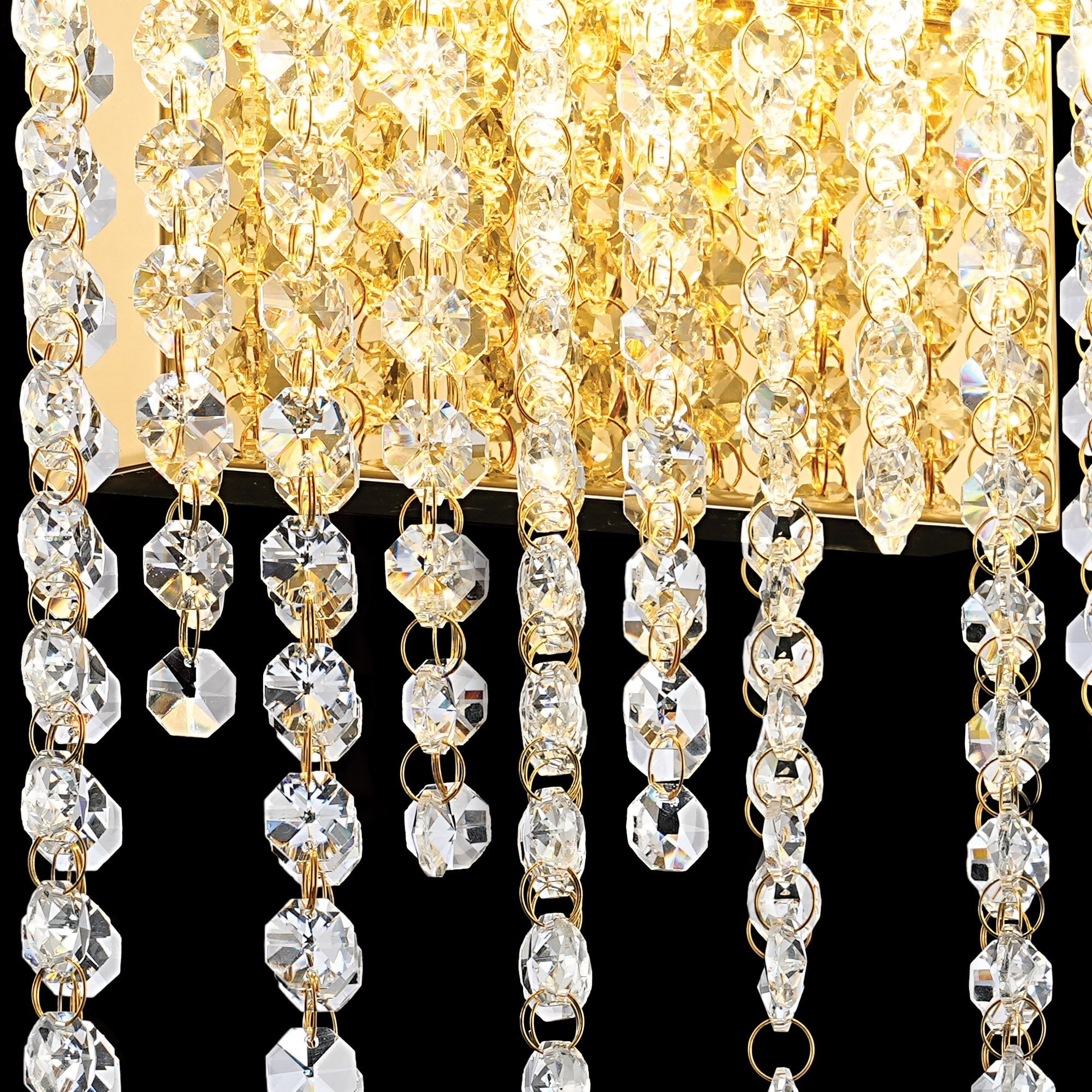IL32879 Bano Small Dimmable Wall Light 6W LED French Gold / Crystal Chain
