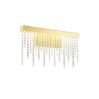IL32880 Bano Medium Dimmable Wall Light 9W LED French Gold / Crystal Chain