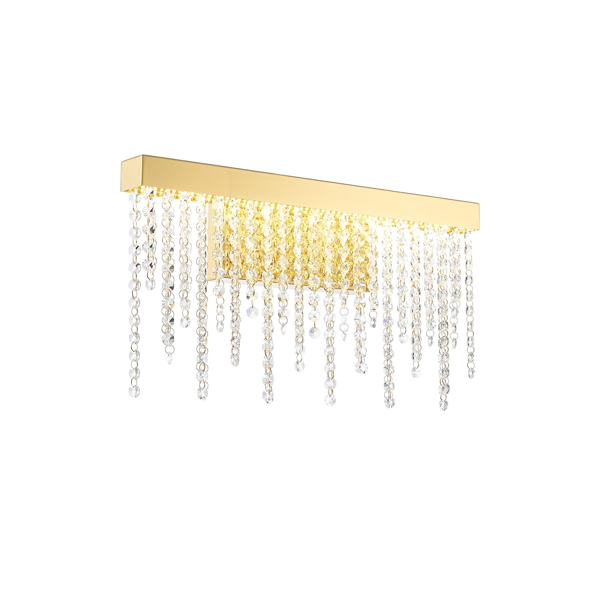 IL32880 Bano Medium Dimmable Wall Light 9W LED French Gold / Crystal Chain
