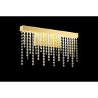 IL32880 Bano Medium Dimmable Wall Light 9W LED French Gold / Crystal Chain