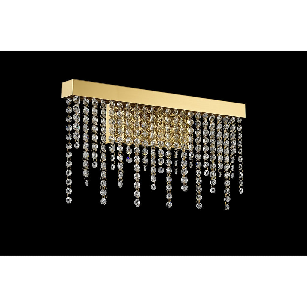 IL32880 Bano Medium Dimmable Wall Light 9W LED French Gold / Crystal Chain