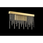 IL32880 Bano Medium Dimmable Wall Light 9W LED French Gold / Crystal Chain