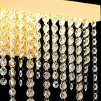 IL32880 Bano Medium Dimmable Wall Light 9W LED French Gold / Crystal Chain